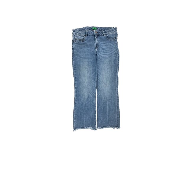Dip Crop Raw Hem Women's size 10 Medium Blue Denim Jeans - Picture 1 of 5